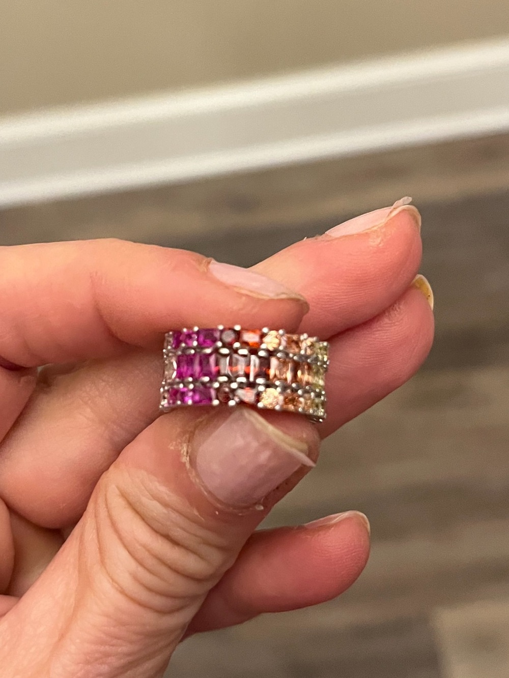 Freida Rothman Vault Multicolor Gemstone Stack Ring - Women Jewelry size 4.5